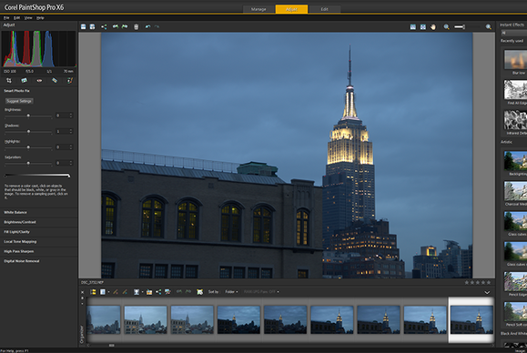 PaintShop Pro X6 adjust