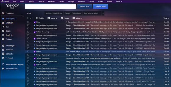 yahoo mail tabs