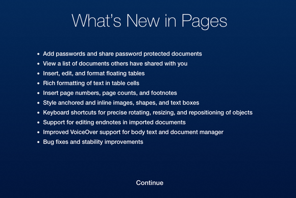 iwork icloud updates