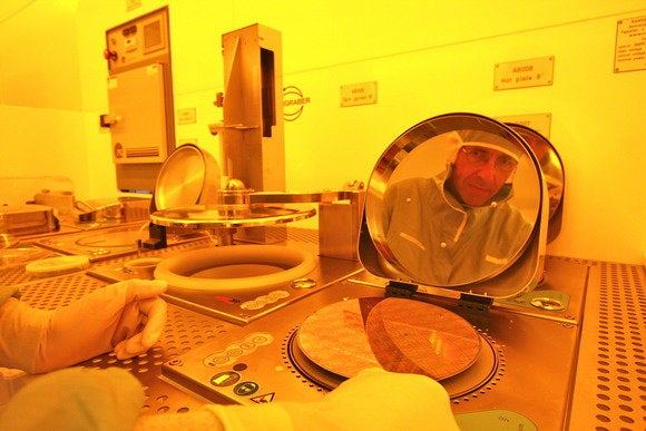 ibm researcher with wafer