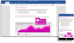 Microsoft Word Windows 10 touch