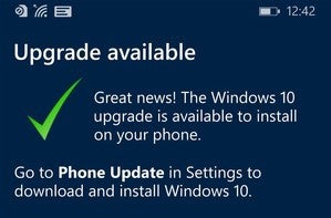 windows 10 mobile upgrade success