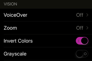 invert colors ios9 setting