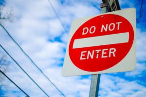 thinkstockphotos warning sign do not enter