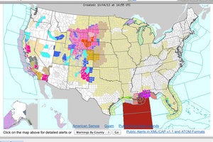 Weather map on Weather.gov